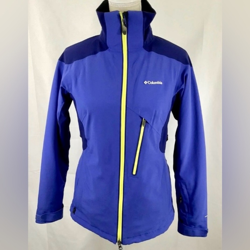 WOMENS COLUMBIA BLUE OMNI TECH WATERPROOF JACKET WARM EXCELLENT CONDITIO…